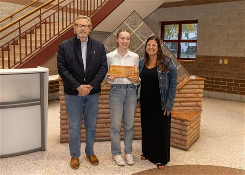 Collegiate's 2022 October Stairclimber, Elizabeth Boldt, with family.